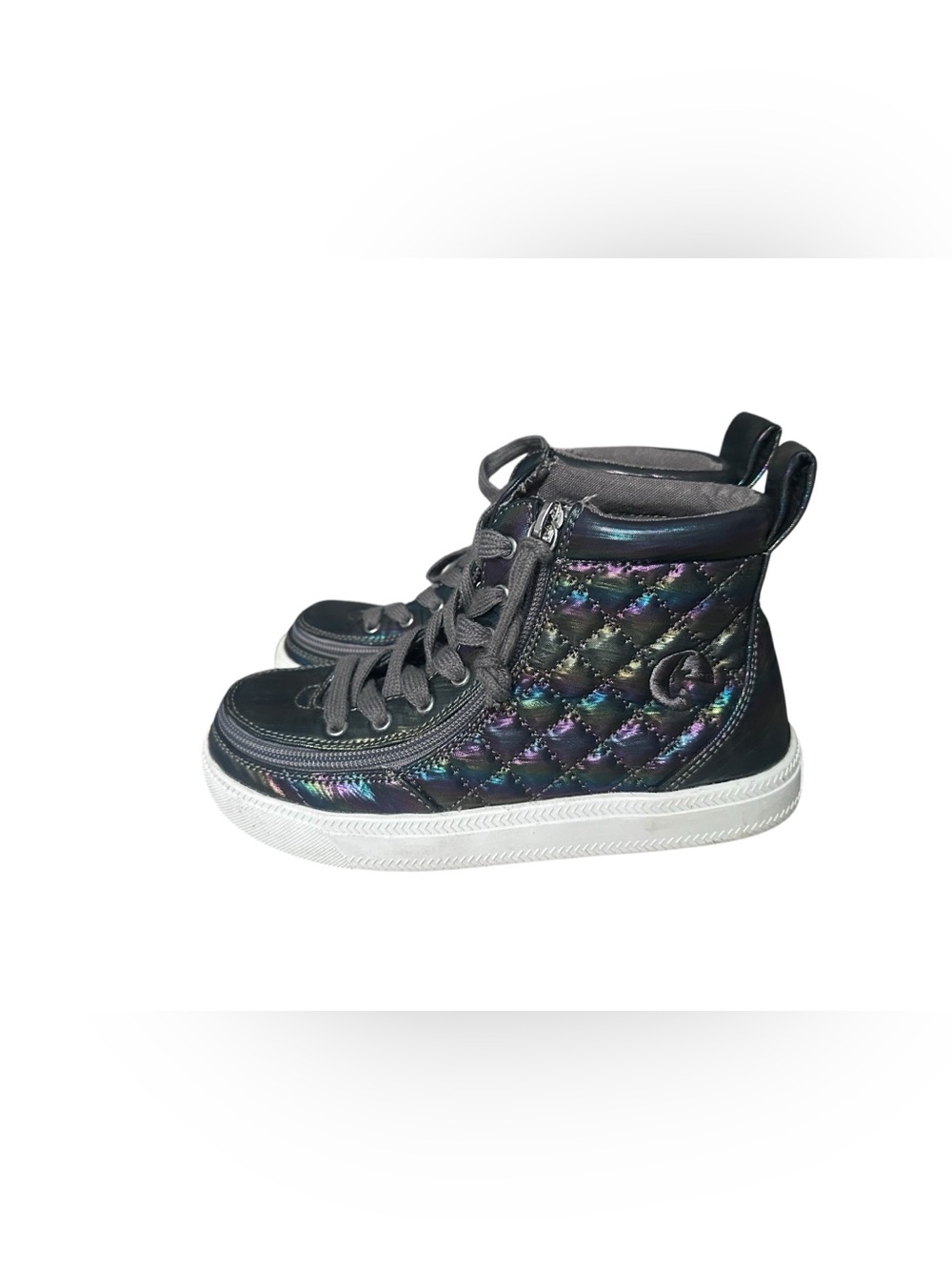 Billy Footwear Kids Classic Quilt High Tops  Graphite Rainbow Color Youth Size 2